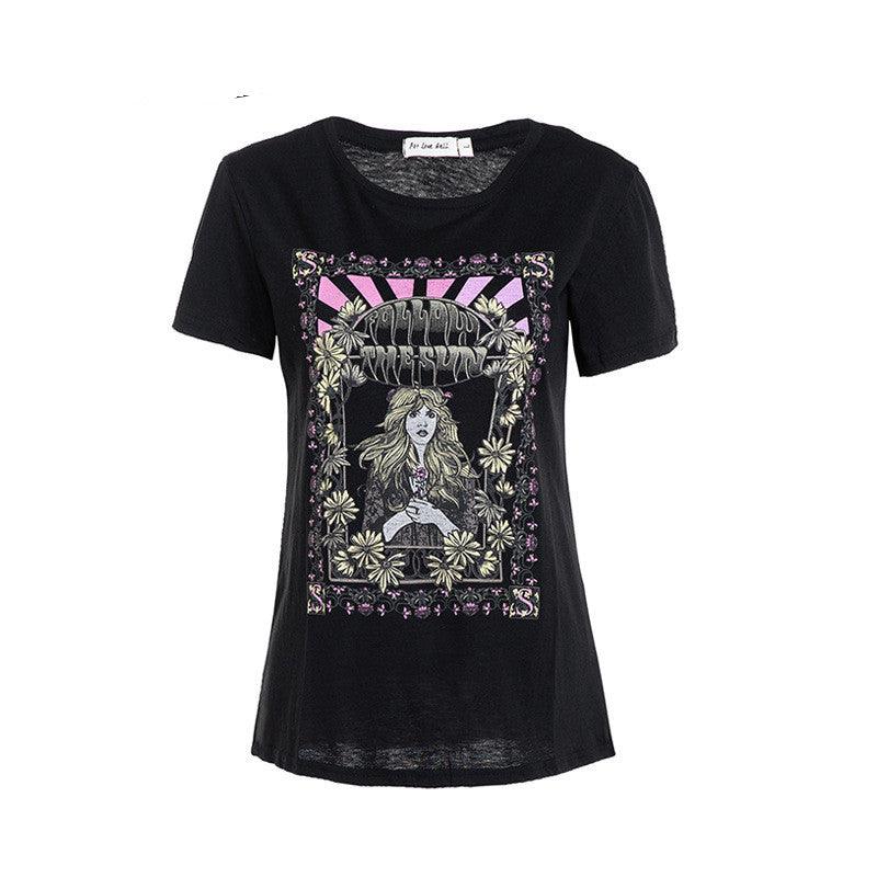Retro printed T-Shirt Top for women - melvincucci