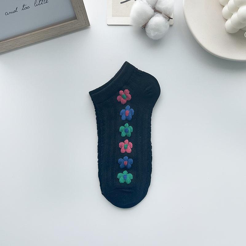Retro Socks Shallow Mouth Flower Socks Women - melvincucci