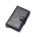 RFID Anti-theft Men Vintage Wallet Aluminum Metal Purse Leather Cover - melvincucci