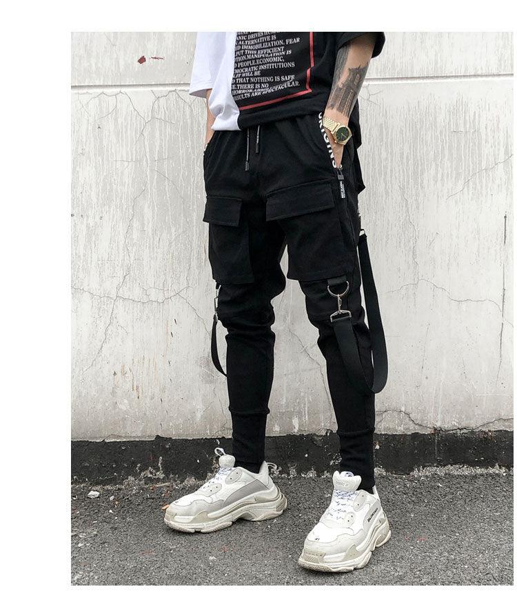 Ribbon tooling casual pants Harlan Wei pants - melvincucci