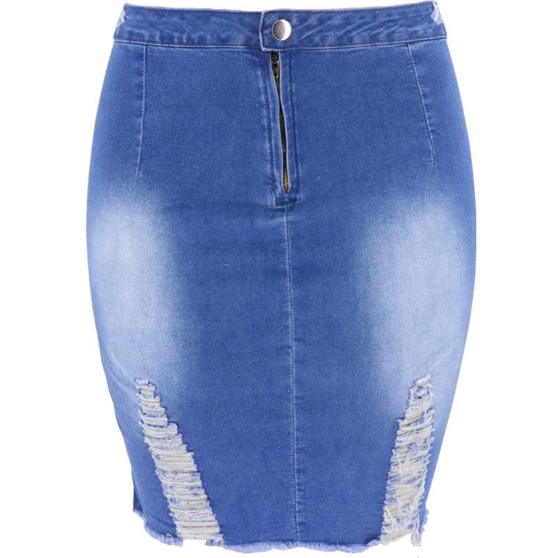 Ripped Bag Hip Skirt Women Denim - melvincucci