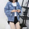 Ripped Sequined Denim Jacket Women Jacket Top - melvincucci