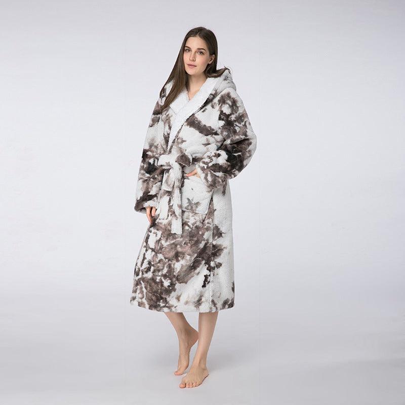 Robe Ladies Pajamas Couples Home Tie-Dye Bathrobes - melvincucci