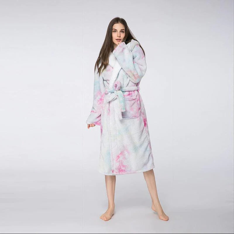 Robe Ladies Pajamas Couples Home Tie-Dye Bathrobes - melvincucci