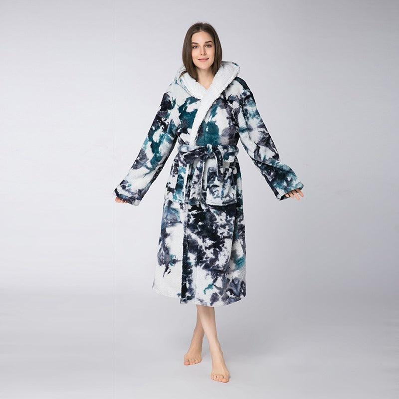 Robe Ladies Pajamas Couples Home Tie-Dye Bathrobes - melvincucci