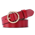 Round Buckle Belt Women Leather Korean Version Belt - melvincucci