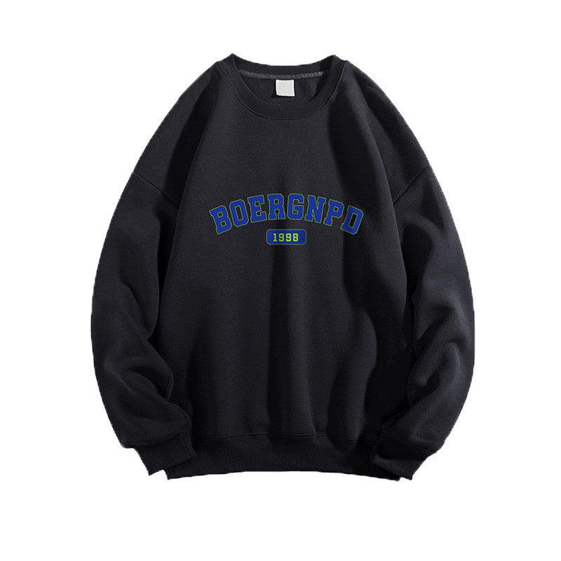 Round Neck Print Plus Velvet Men's Sweater - melvincucci