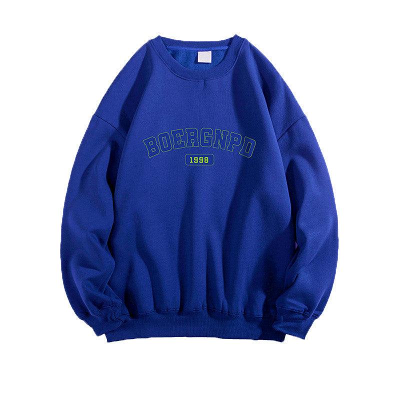 Round Neck Print Plus Velvet Men's Sweater - melvincucci