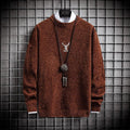 Round neck pullover jacquard sweater men's bottoming shirt - melvincucci