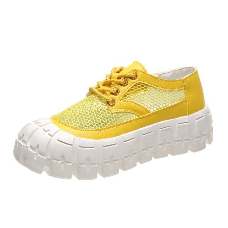 Round-toe Platform Sole Mid-heel Deep-mouth Single Shoe Lace-up Solid Color Women's Shoes - melvincucci