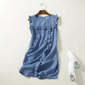 Ruffled Tencel Denim Short One-piece Dress - melvincucci