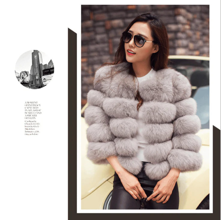 S-3XL Mink Coats Women Winter New Fashion FAUX Fur Coat Elegant Thick Warm Outerwear Fake Fur Jacket Chaquetas Mujer - melvincucci