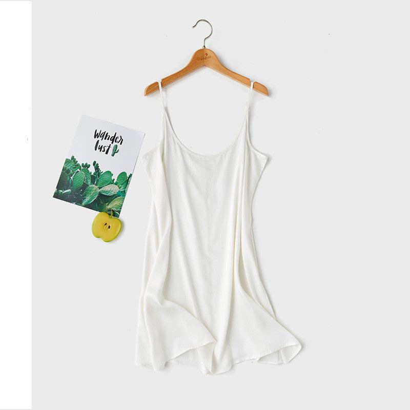 Satin cross straps home nightdress - melvincucci