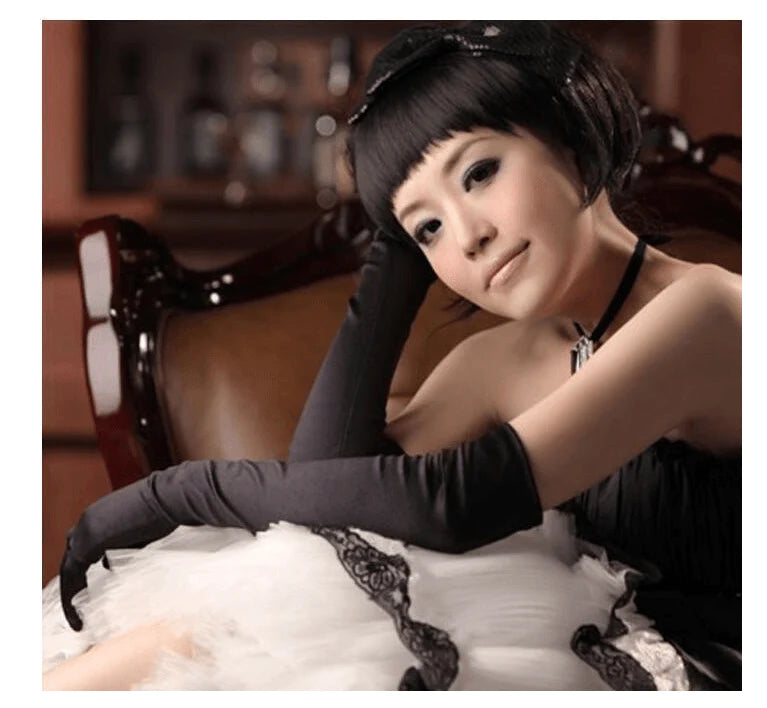 Satin Satin Wedding Gloves Etiquette Gloves Bridal Gloves Sexy Dinner Gloves - melvincucci