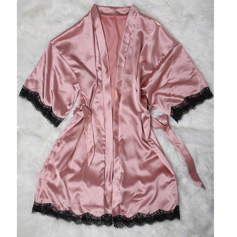 Satin Silk Bathrobe Elegant Bridesmaid Robe Comfortable - melvincucci
