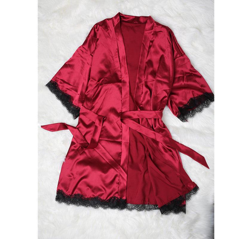 Satin Silk Bathrobe Elegant Bridesmaid Robe Comfortable - melvincucci