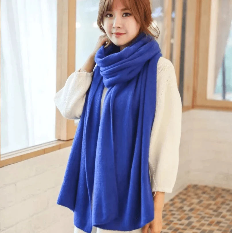 Scarf Female Winter Korean Version Of Knitted Wool  Cashmere Scarf Shawl Men And Women Solid Color Wild Collar - melvincucci