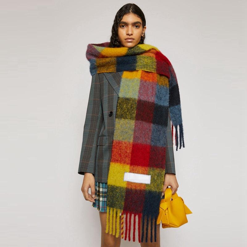 Scarf Women Color Thick Plaid Rough Flow - melvincucci
