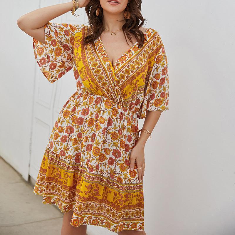 Self-designed Large Size Printed Dress Sexy Skirt - melvincucci