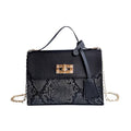 Serpentine Handbags For Women 2021 New Soft PU Shoulder Bags Female Small Square Messenger Bags Ladies Travel Chain Crossbody - melvincucci