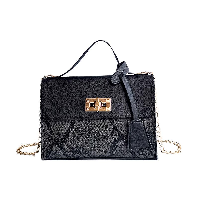 Serpentine Handbags For Women 2021 New Soft PU Shoulder Bags Female Small Square Messenger Bags Ladies Travel Chain Crossbody - melvincucci