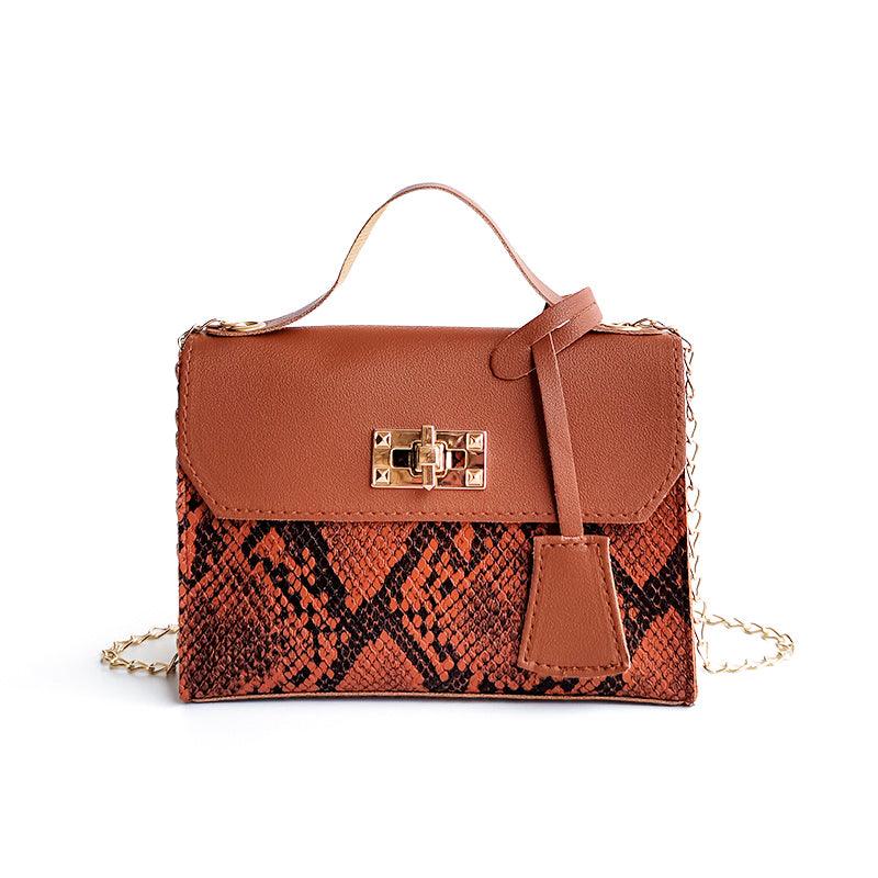 Serpentine Handbags For Women 2021 New Soft PU Shoulder Bags Female Small Square Messenger Bags Ladies Travel Chain Crossbody - melvincucci
