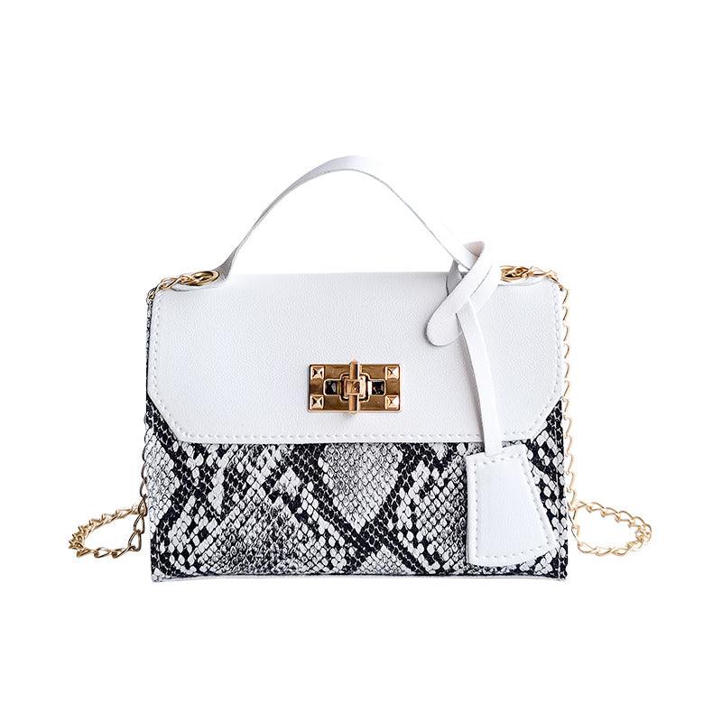 Serpentine Handbags For Women 2021 New Soft PU Shoulder Bags Female Small Square Messenger Bags Ladies Travel Chain Crossbody - melvincucci