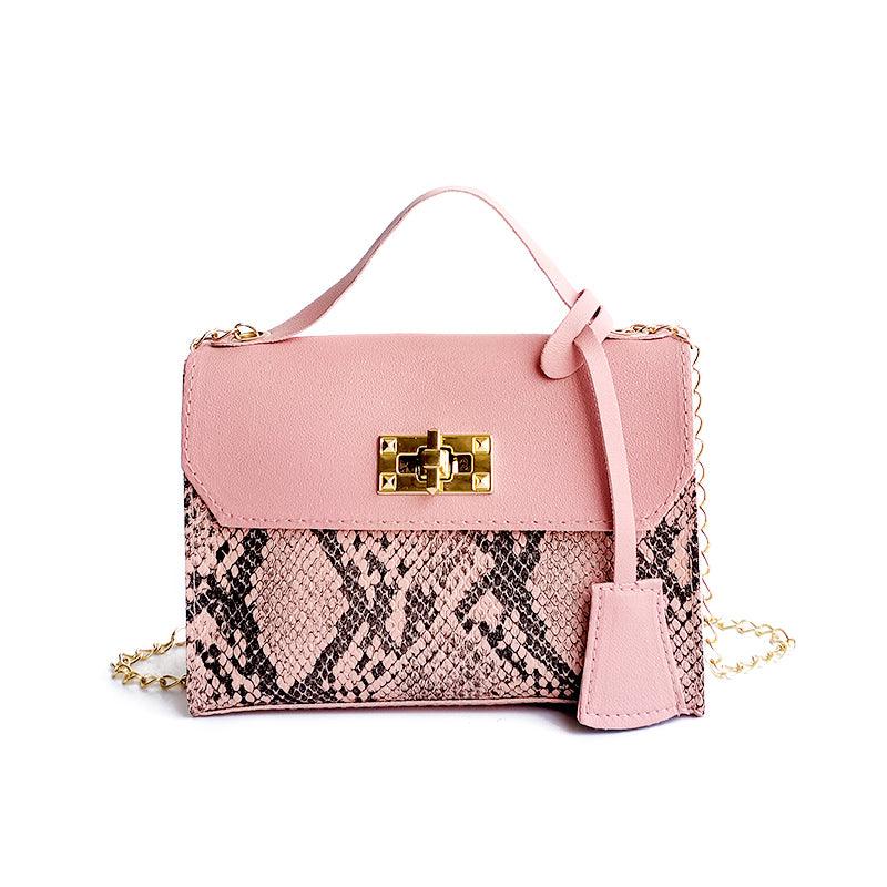 Serpentine Handbags For Women 2021 New Soft PU Shoulder Bags Female Small Square Messenger Bags Ladies Travel Chain Crossbody - melvincucci