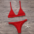 Sexy Bikinis Women Swimsuit Solid Bathing Swim Suit Bikini Set Swimwear Biquini Beachwear - melvincucci