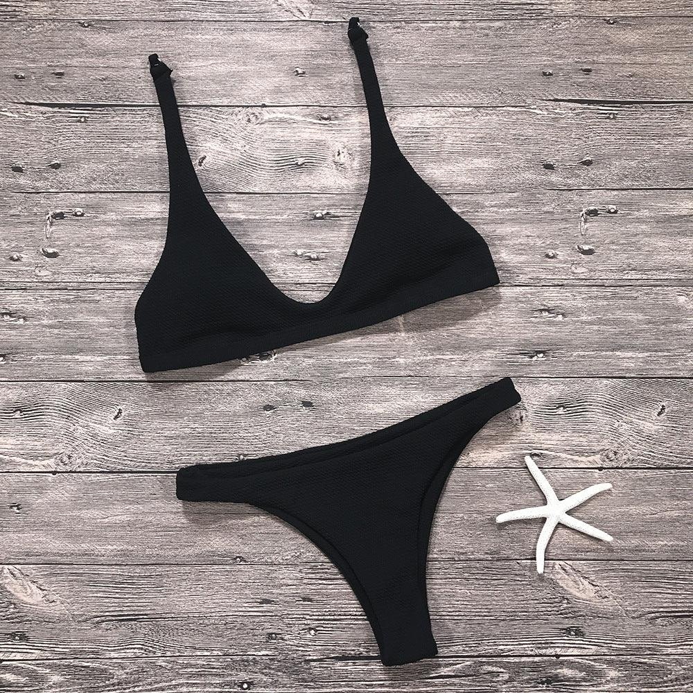 Sexy Bikinis Women Swimsuit Solid Bathing Swim Suit Bikini Set Swimwear Biquini Beachwear - melvincucci