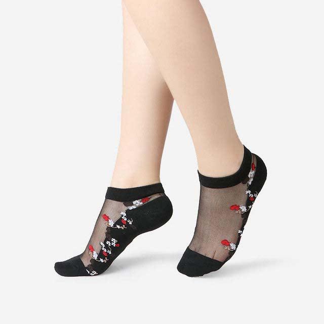 Sexy Lace Mesh Socks Transparent for women Ankle Thin Socks - melvincucci