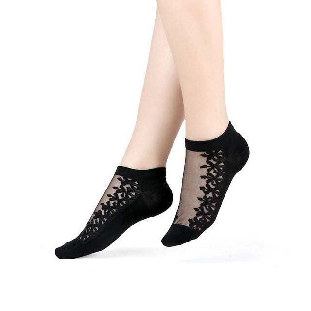 Sexy Lace Mesh Socks Transparent for women Ankle Thin Socks - melvincucci