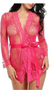 Sexy lingerie bathrobe strappy nightdress set - melvincucci