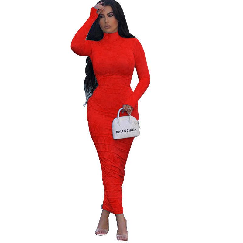 Sexy Long Sleeve Pleated Skirt Women - melvincucci
