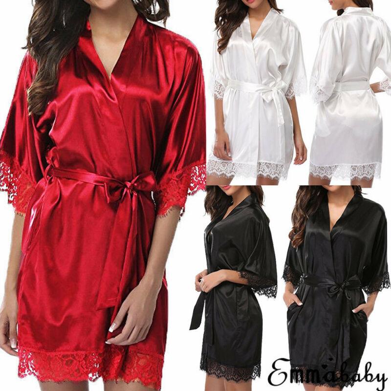 Sexy nightdress with ice silk bathrobe - melvincucci