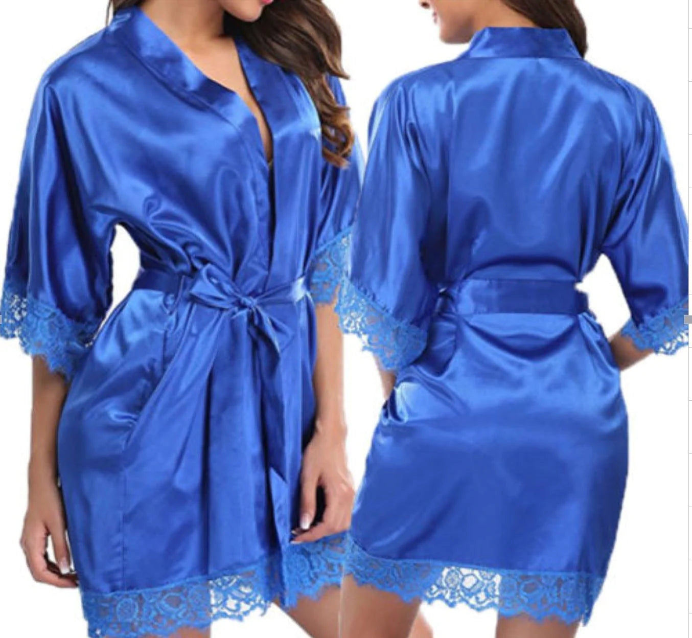 Sexy nightdress with ice silk bathrobe - melvincucci