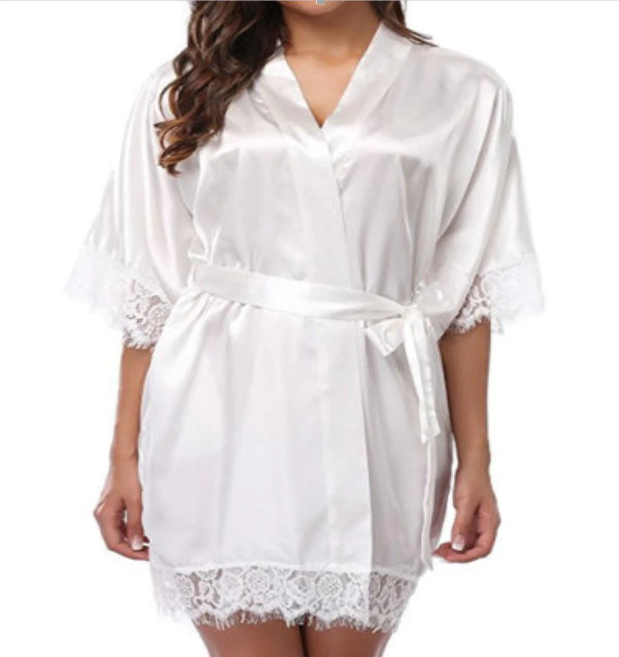 Sexy nightdress with ice silk bathrobe - melvincucci