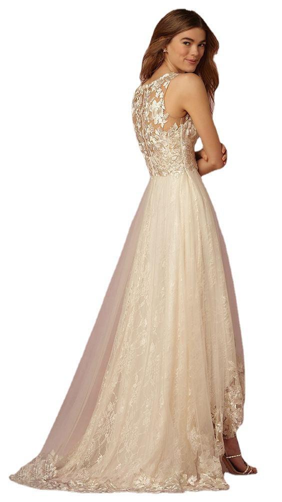 Sexy V-neck Sleeveless Lace Evening Dress - melvincucci