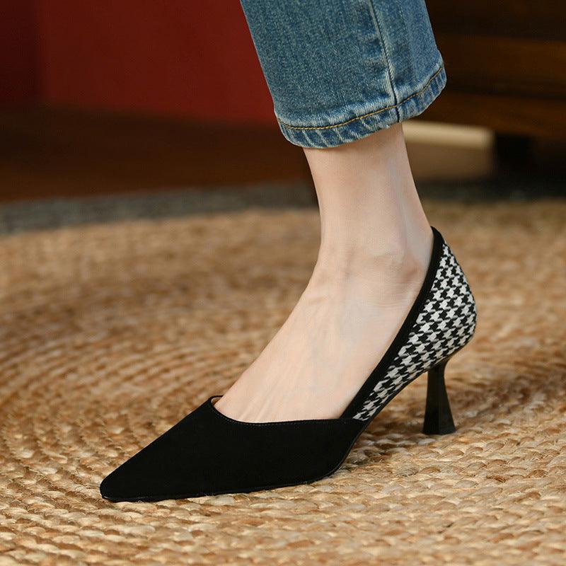 Shallow Mouth Niche French Single Shoe With Small Heel - melvincucci