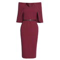 Shawl Fake Two-piece African Dress Women's OL Commuter Pencil Skirt - melvincucci