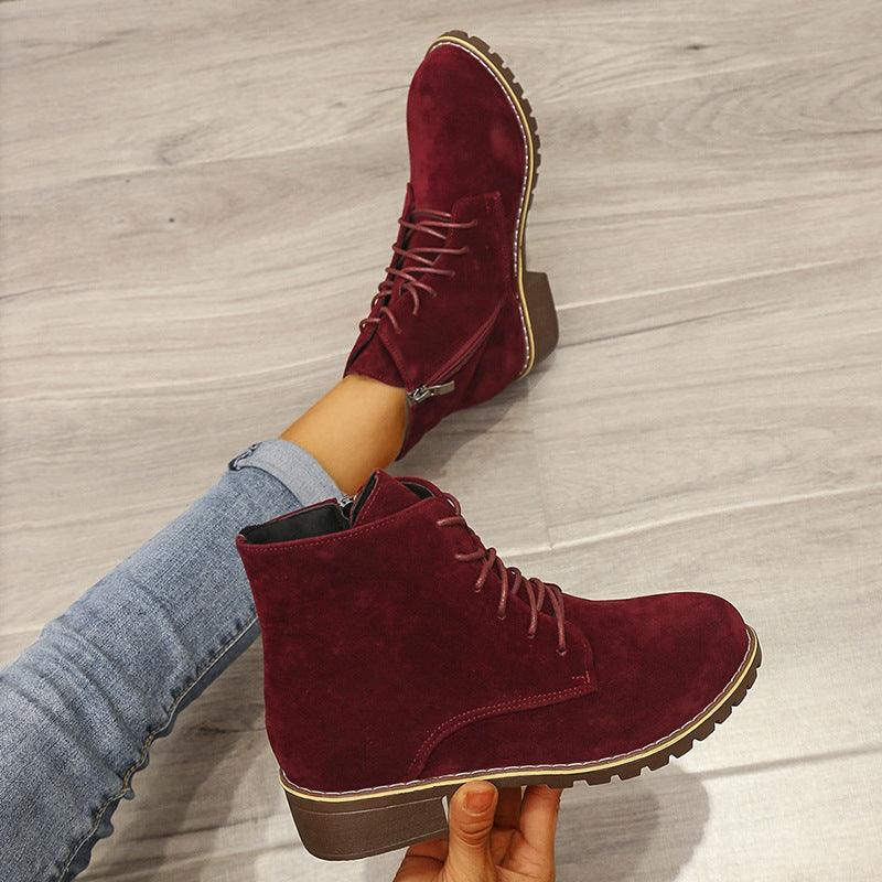 Short Boots Women Round Toe Martin Boots Women - melvincucci