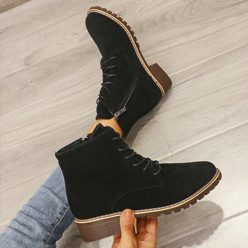 Short Boots Women Round Toe Martin Boots Women - melvincucci