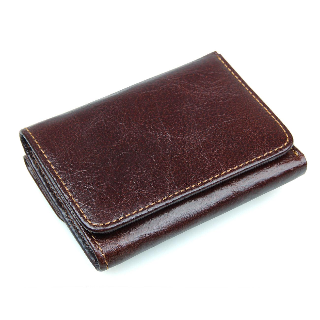 Short Retro Wallet, Shielding Wallet, Anti-Scanning Leather Wallet - melvincucci