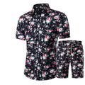 Short-Sleeved Floral Shirt Shorts A Set Of Cross-Border Men'S Beachwear Floral Sports - melvincucci