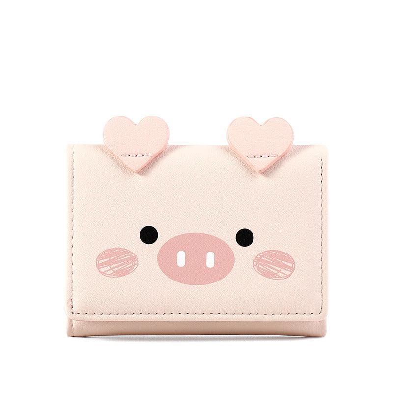 Short three-fold wallet women cartoon cute lady wallet - melvincucci