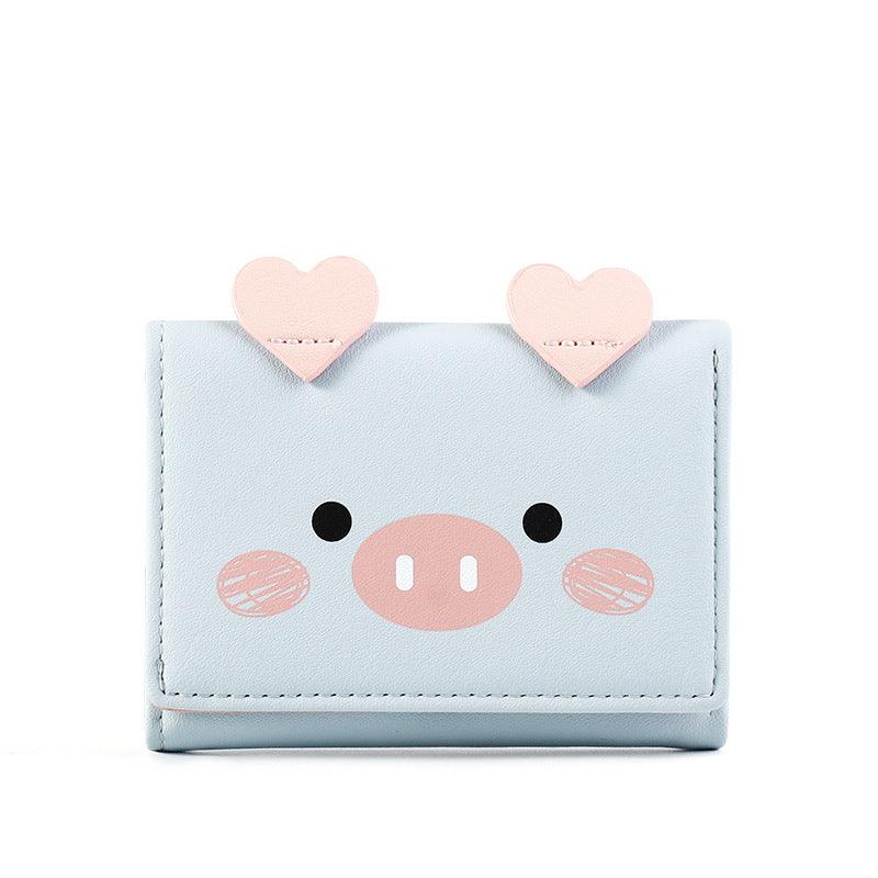 Short three-fold wallet women cartoon cute lady wallet - melvincucci