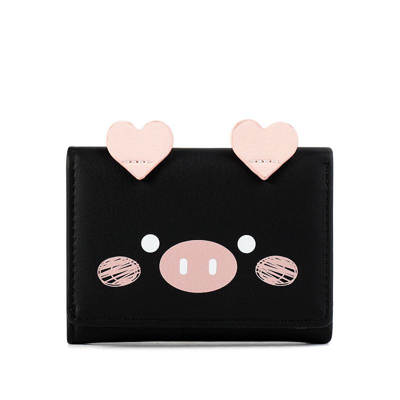 Short three-fold wallet women cartoon cute lady wallet - melvincucci