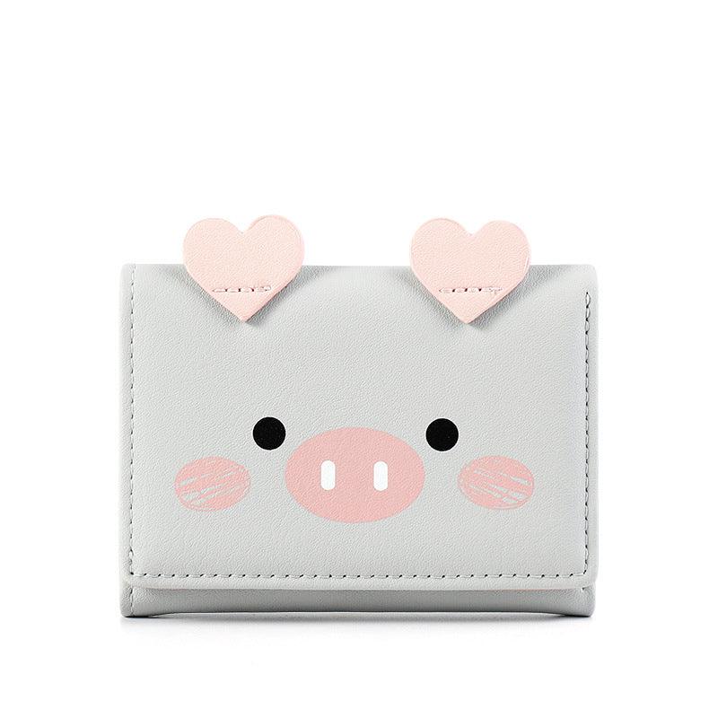 Short three-fold wallet women cartoon cute lady wallet - melvincucci