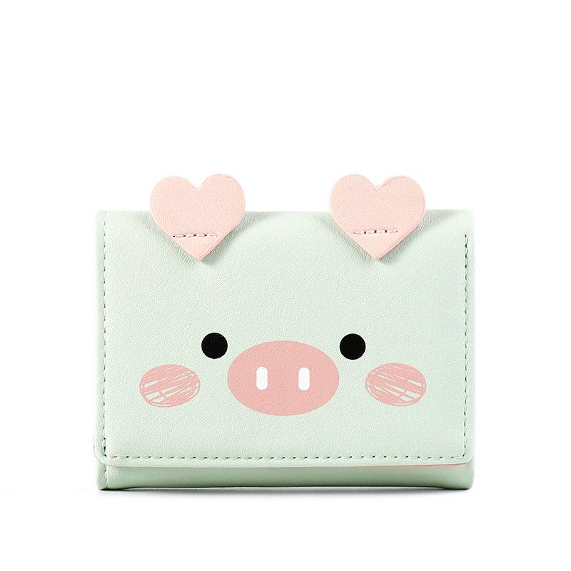 Short three-fold wallet women cartoon cute lady wallet - melvincucci