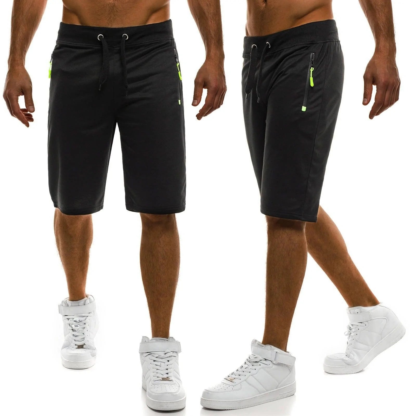 Shorts Sports Fitness Five-Point Pants Tether Zipper Shorts Straight Camouflage Beach Pants Men - melvincucci